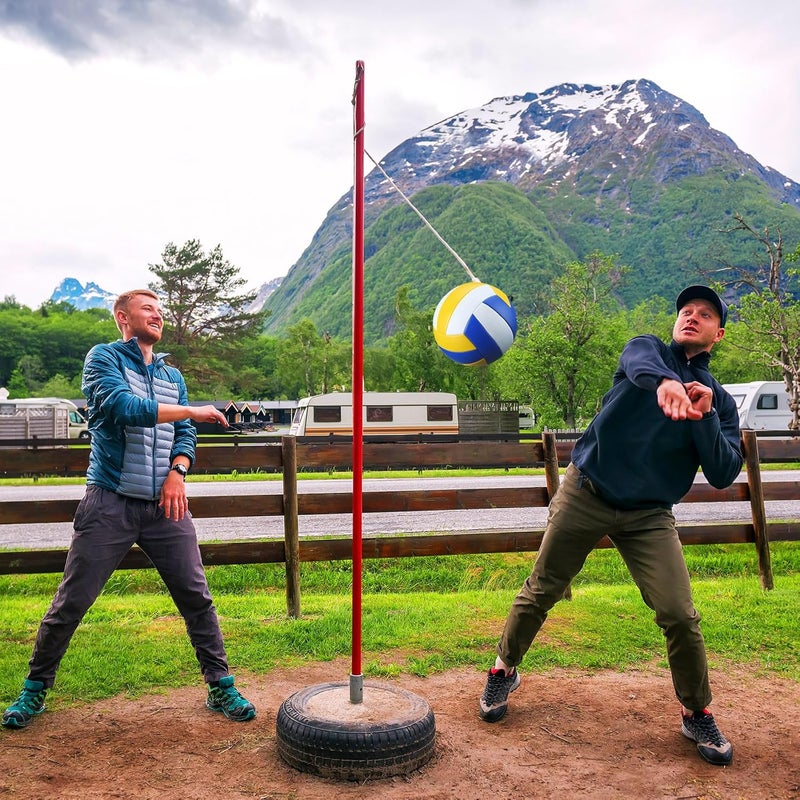 MiniInflat 2 Pcs Tether Balls and Rope Set Replacement Tetherball with Ball Pump for Adults Backyard Playground Outdoor Game - Image 5